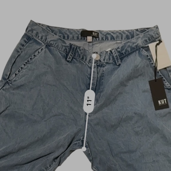 KUT from the Cloth Medium Wash Cotton Blend Wide leg Jeans. Size 6 NWT - Picture 11 of 13